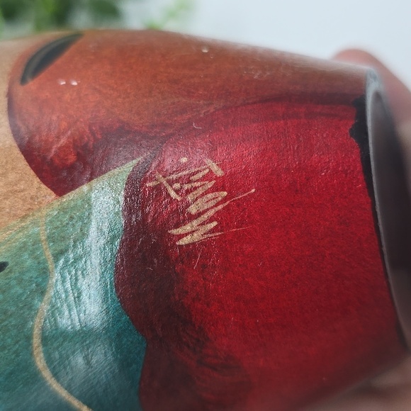 Handcrafted in Peru Signed by Artist Small Pottery Vase 1960s 1970s - Picture 4 of 11